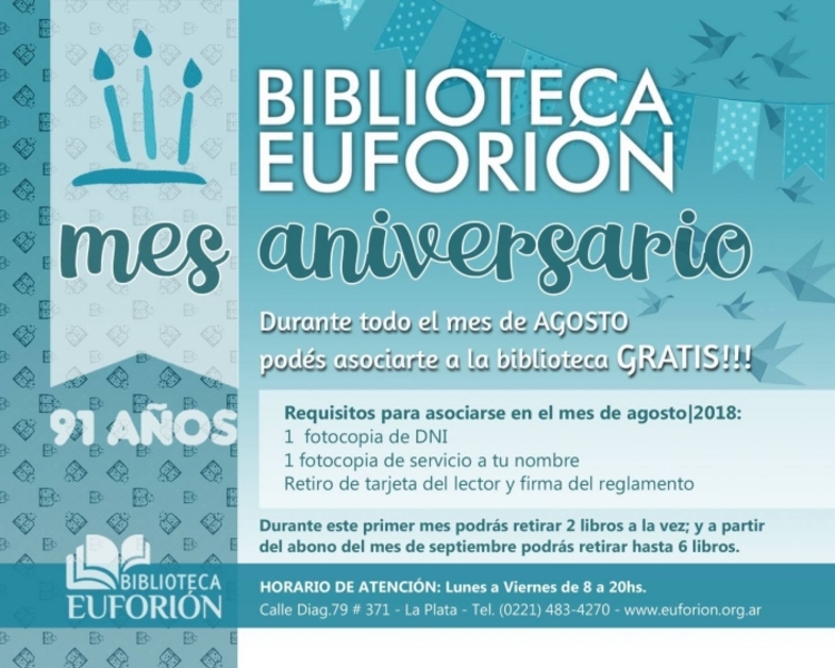 91º Aniversario de la Biblioteca Euforión